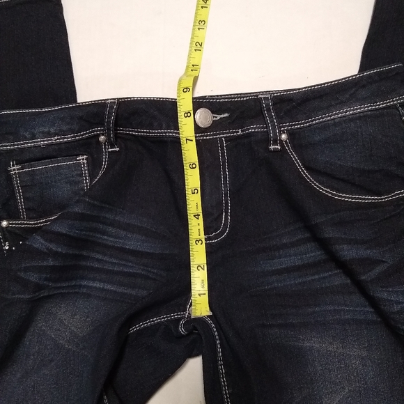 ALMOST FAMOUS embellished rhinestone bling jeans, 13 - Picture 11 of 15